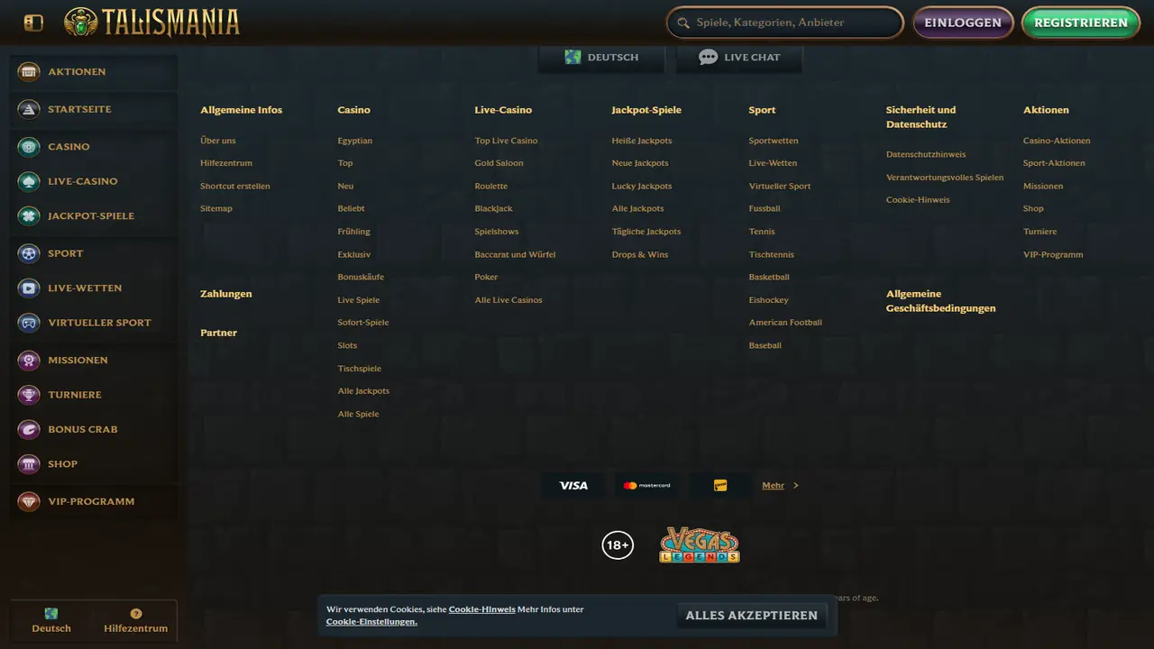 Talismania Live Casino