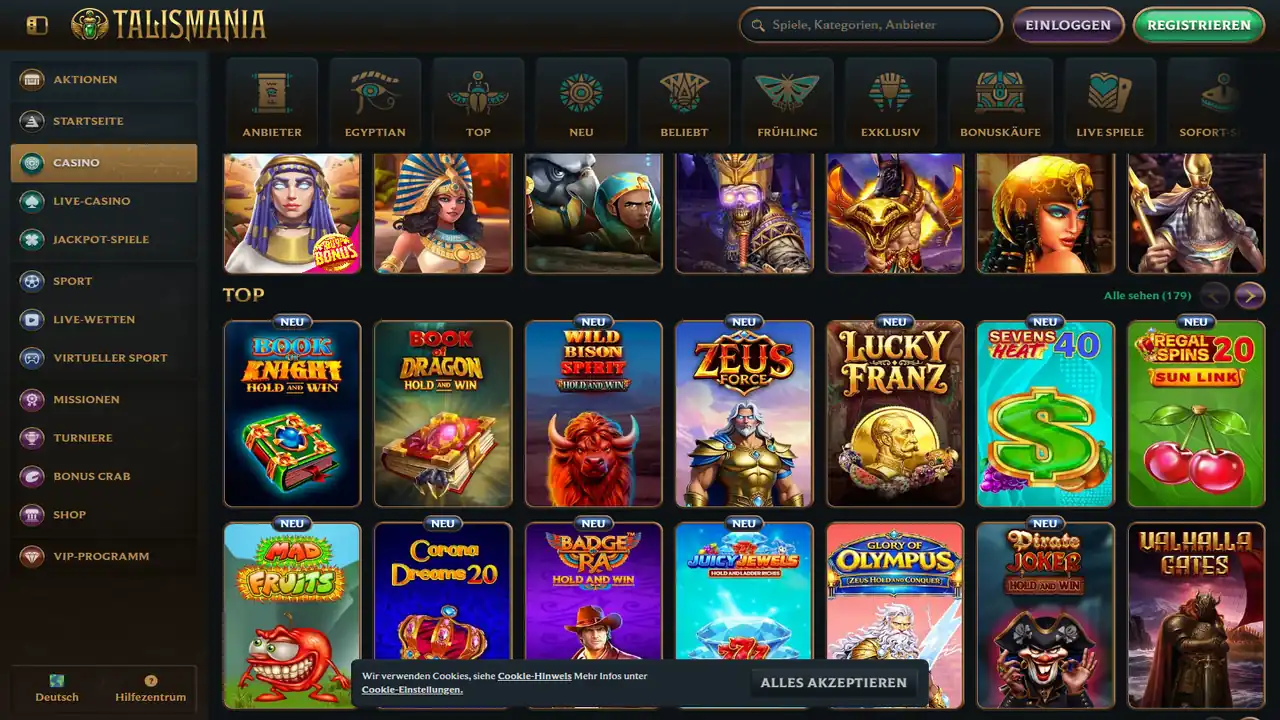 Talismania Casino Lobby